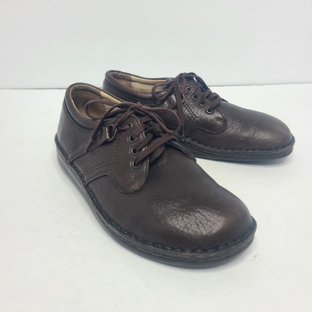 Finn Comfort Brown Leather Earthy Rustic Oxford Sneaker Shoes EU 38 US 8W 6M